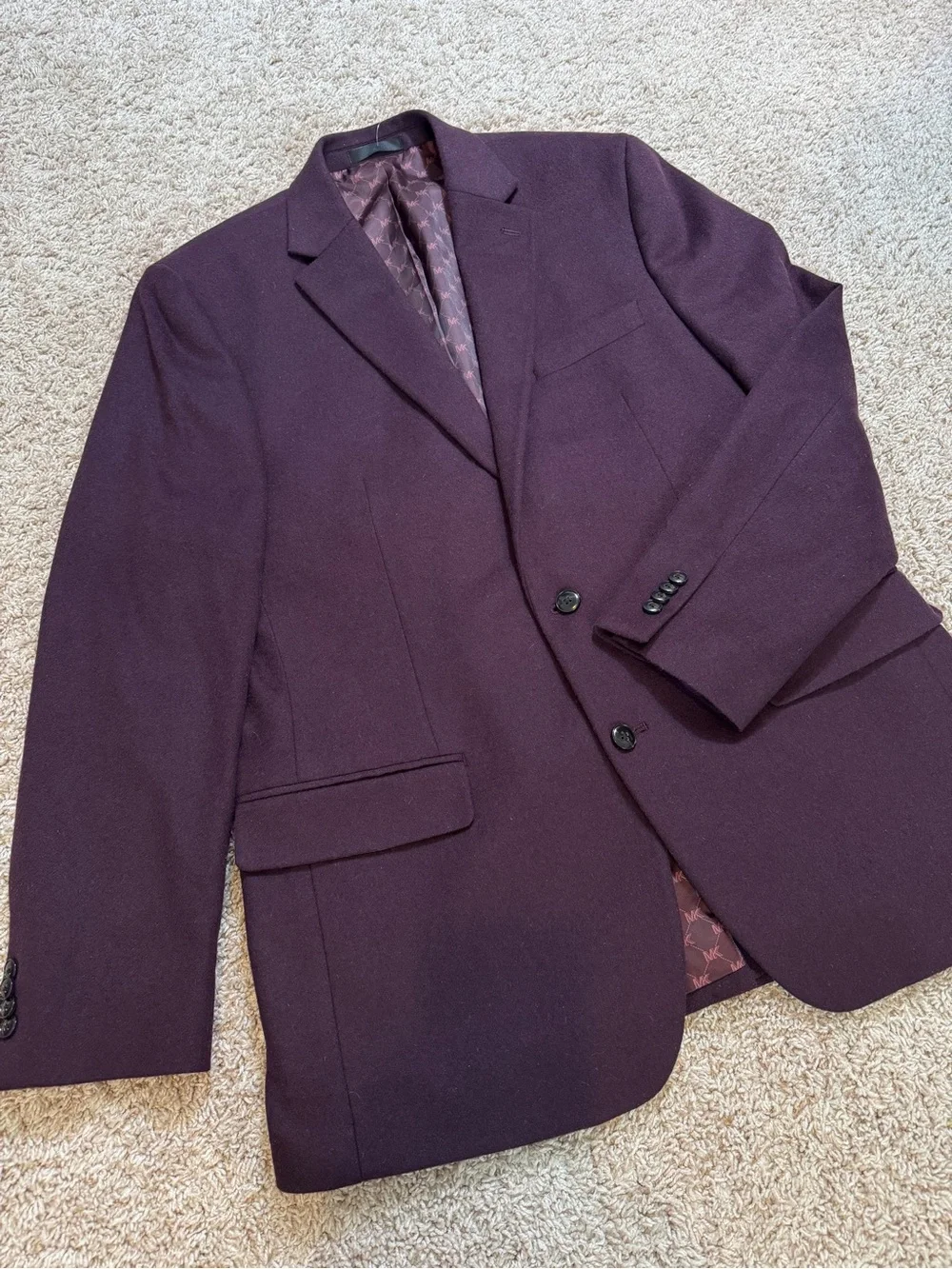 Michael Kors Men's Plum Wool Silk Cashmere Blazer /Sport Coats Size 42L